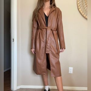 Truth by Republic Belted Leather Trench Coat